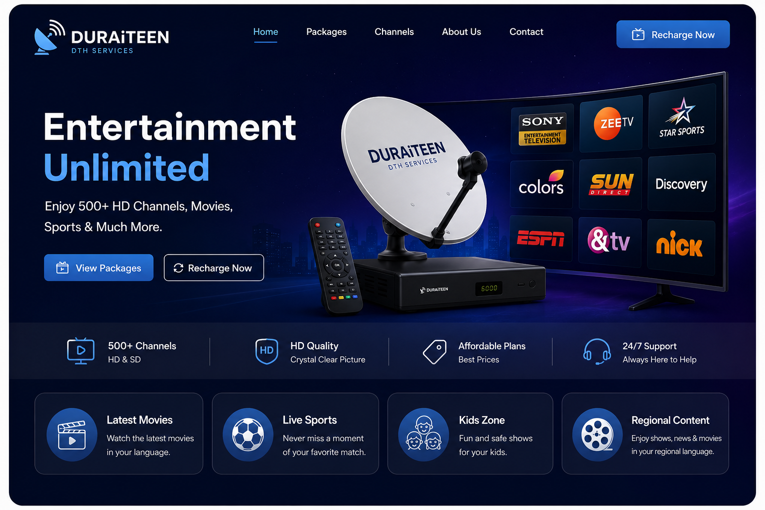 Home dth service portfolio